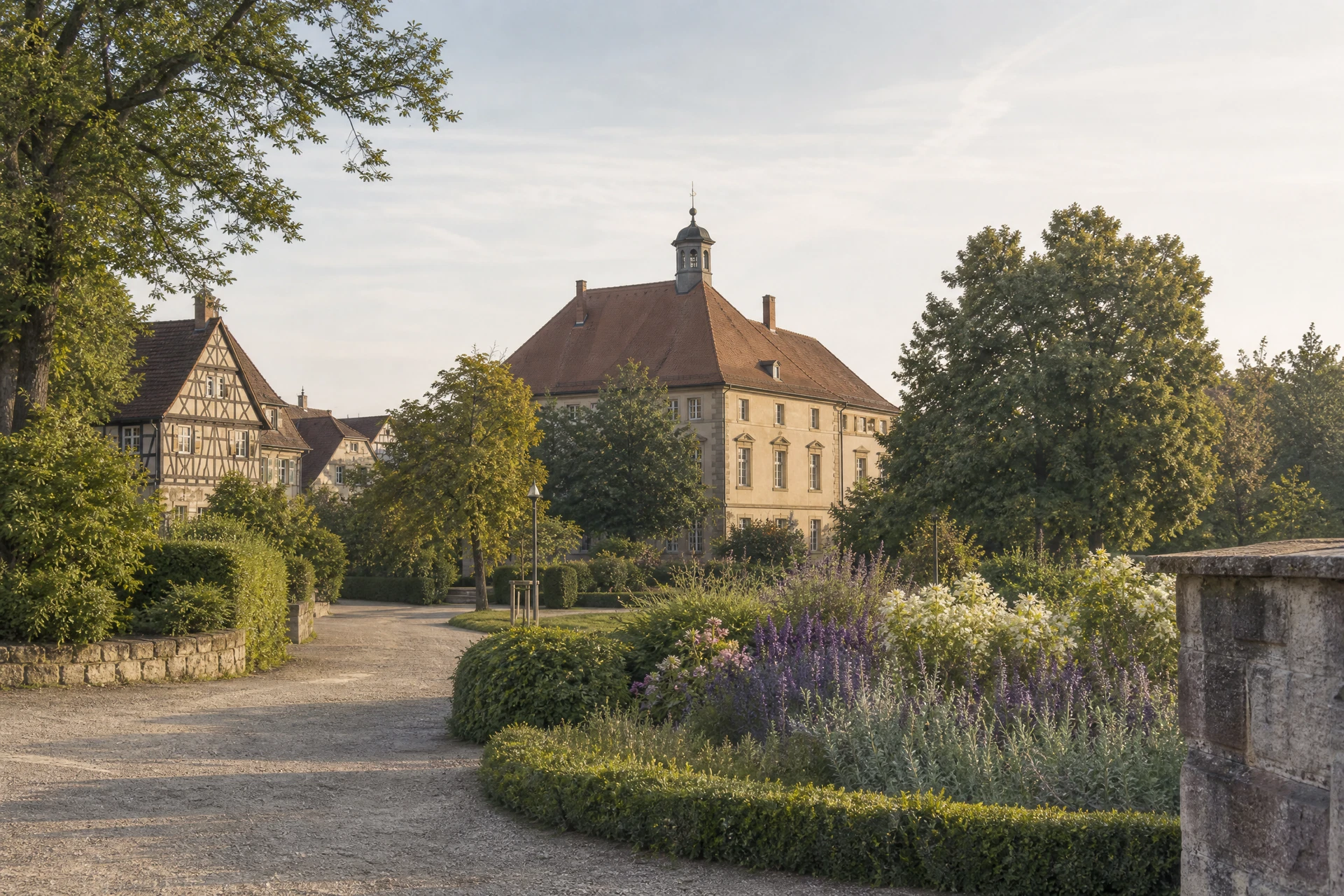 Illustrative grüne Stadtteilansicht in Heilbronn-Sontheim