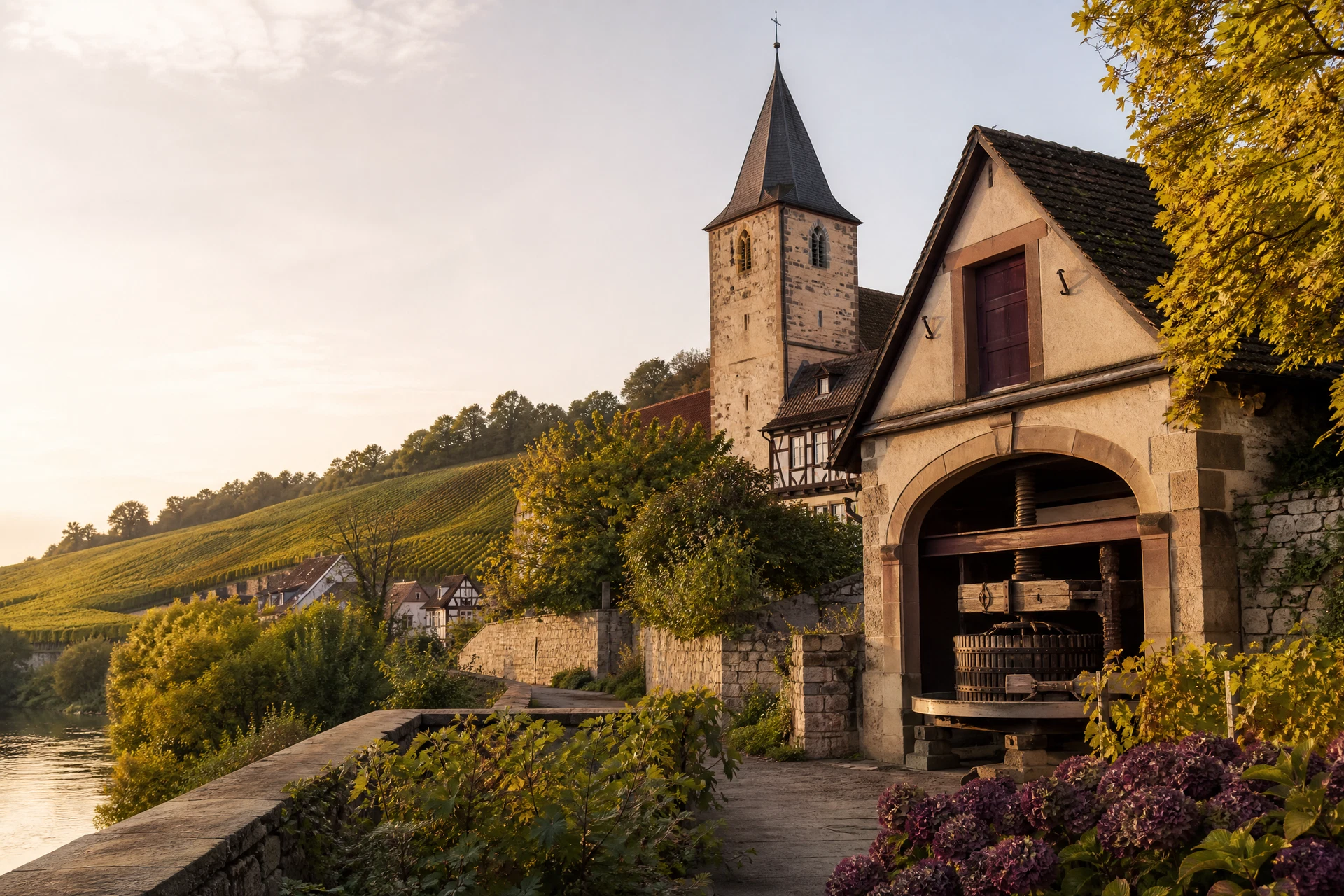 Illustratives historisches Ortsbild von Kirchheim am Neckar